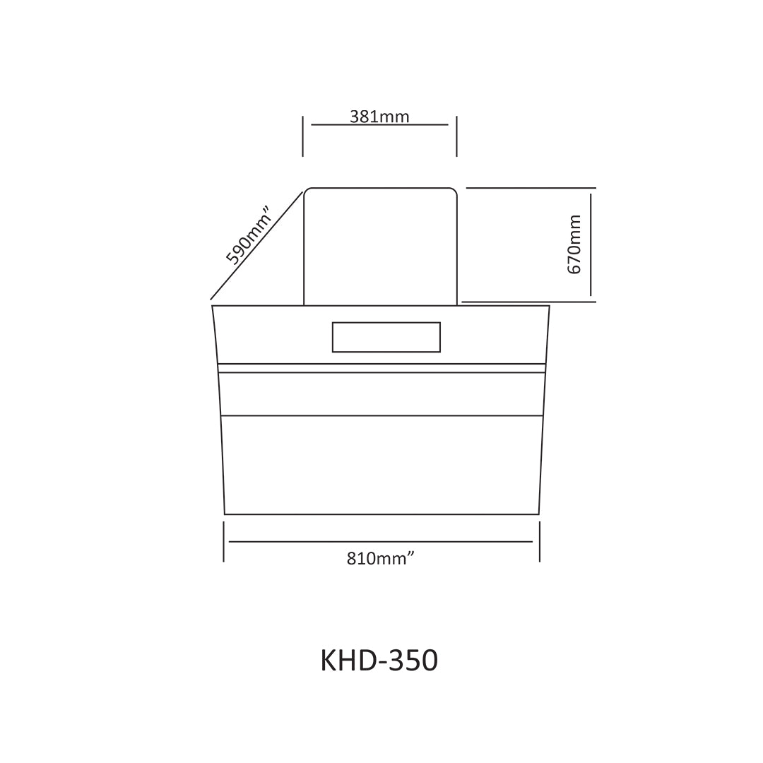 NasGas Compact Double-Motor Smart Kitchen Hood (KHD-350) - Size