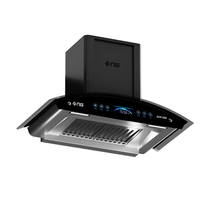 NasGas 80cm Smart Fit Glass Kitchen Hood (KHD-250) - Side View