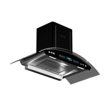 NasGas 86cm Smart Arc Glass Kitchen Hood (KHD-280) - Side