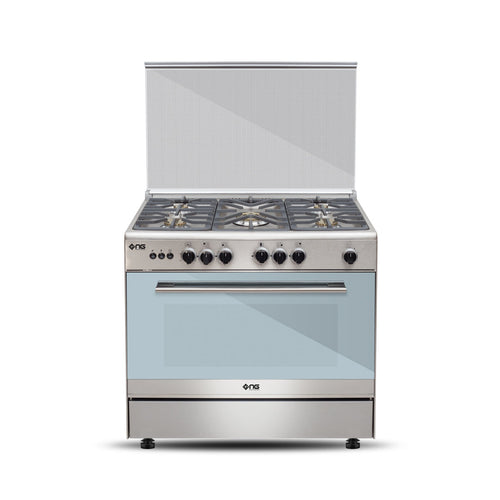 NasGas Cooking Range NG-786 Single Door – 5 Burner, Stainless Steel Body