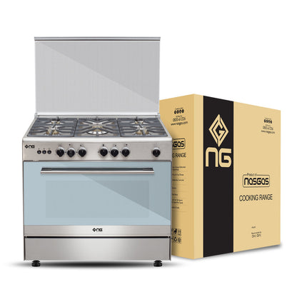 NasGas Cooking Range NG-786 Single Door – 5 Burner, Stainless Steel Body Packing