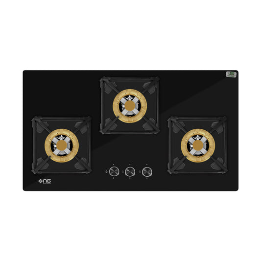 NasGas DG-227 G 3 Burner 5kW Tempered Glass Built-In Gas Hob