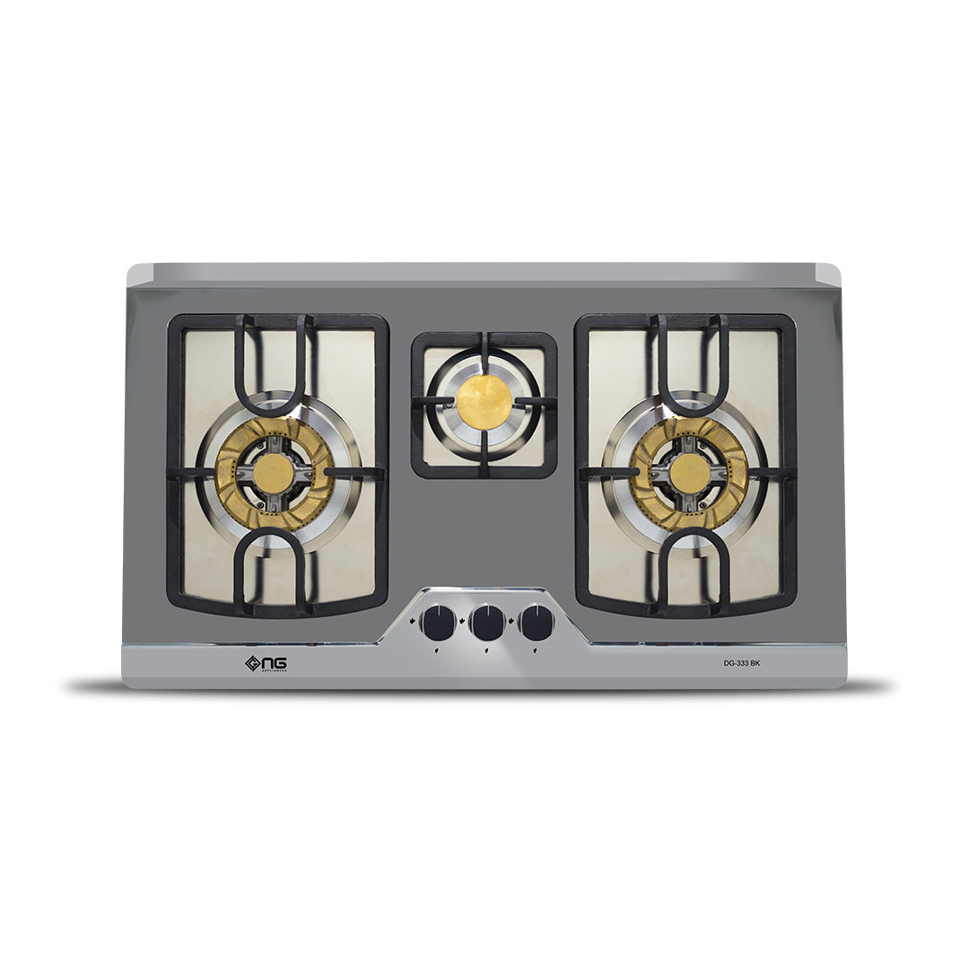 NasGas DG-333 BK 3 Burner Built-In Stainless Steel Gas Hob 5.5KW