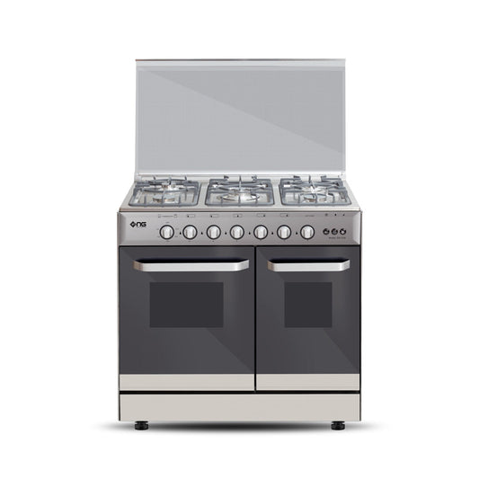 NasGas DG-534 Cooking Range - 5 Burner Double Door - Stainless Steel