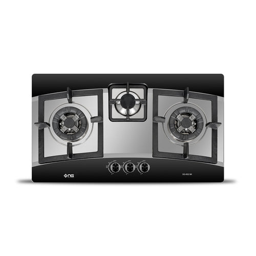 NasGas DG-932 BK 3 Burner Stainless Steel Built-In Gas Hob with Pulse Ignition