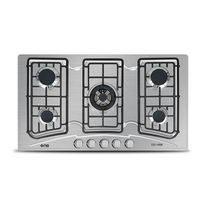 NasGas DG-555 S 5 Burner Stainless Steel Built-In Gas Hob with Auto Ignition
