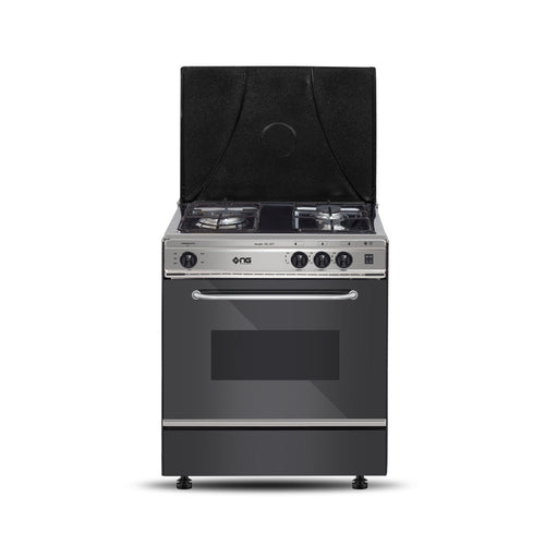 NasGas SG-327 Cooking Range - 3 Burner Single Door - Stainless Steel