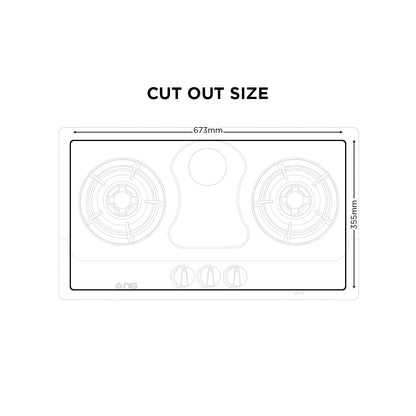NasGas 2 Burner Built-In Gas Hob DG-SN2
