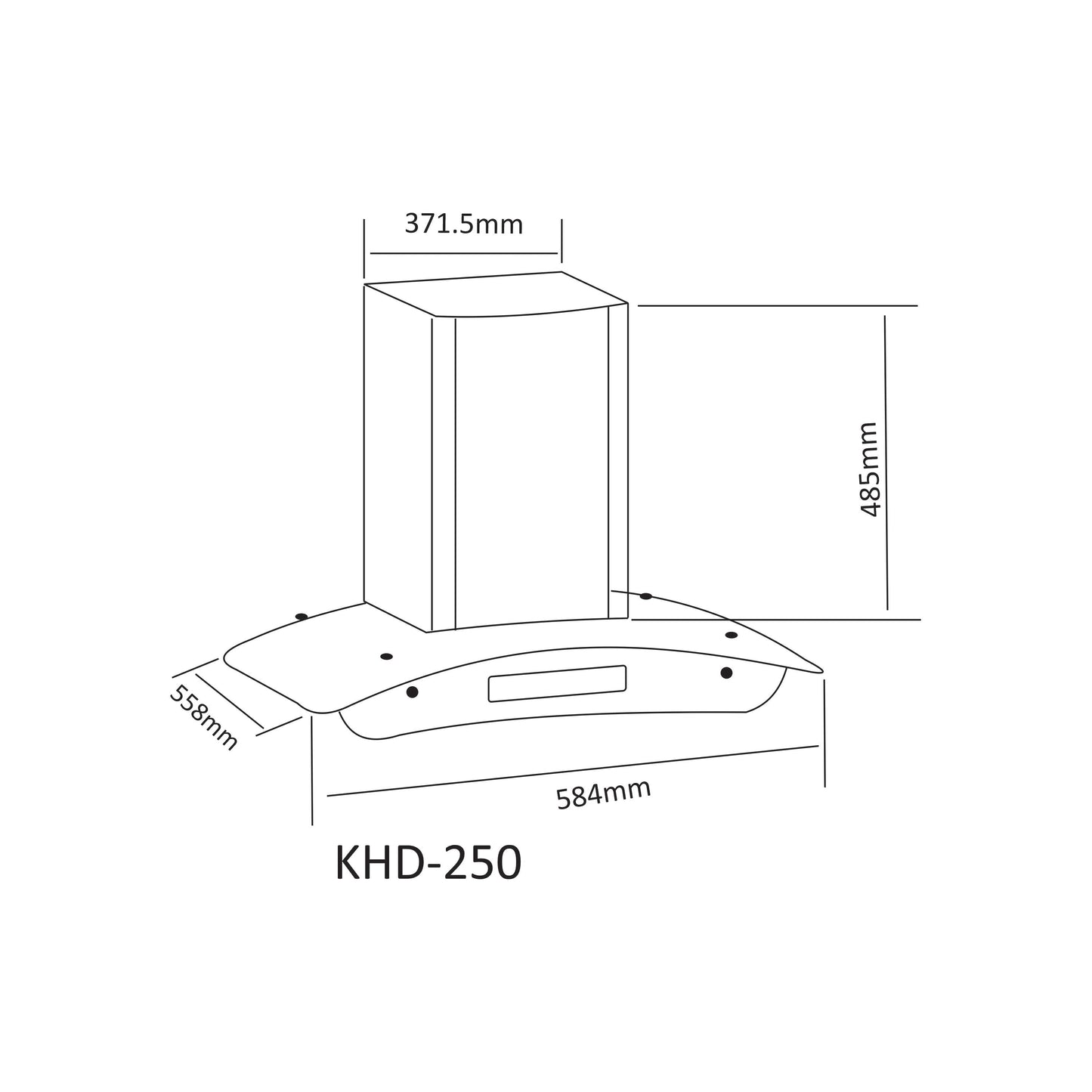 NasGas 60cm Smart Fit Glass Kitchen Hood (KHD-250)